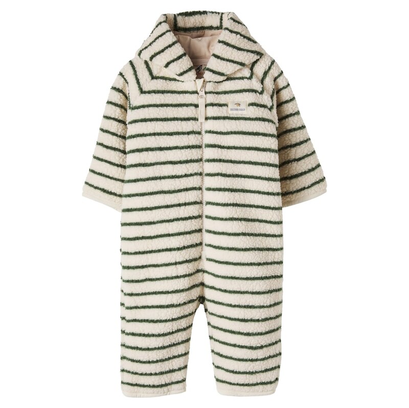 Konges Sløjd Baby Jody hooded striped teddy onesie