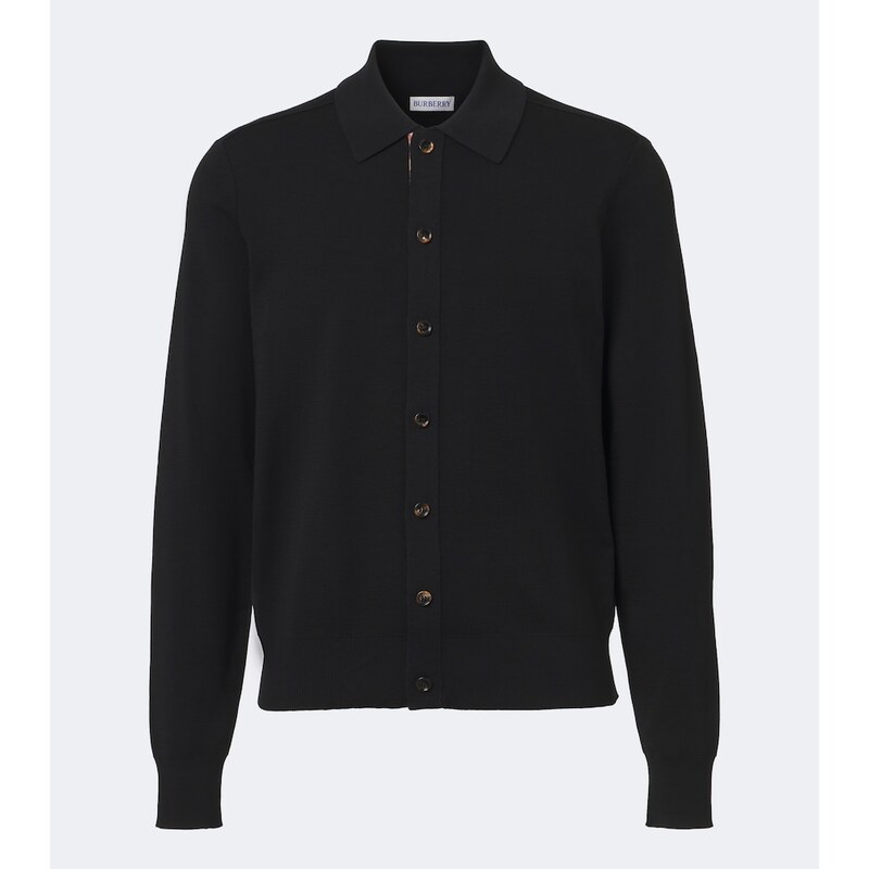 Pánský Burberry kardigan v barvě černá/Grizzly