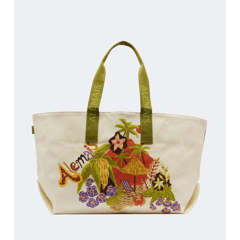 Alémais Island Cove printed cotton canvas tote bag