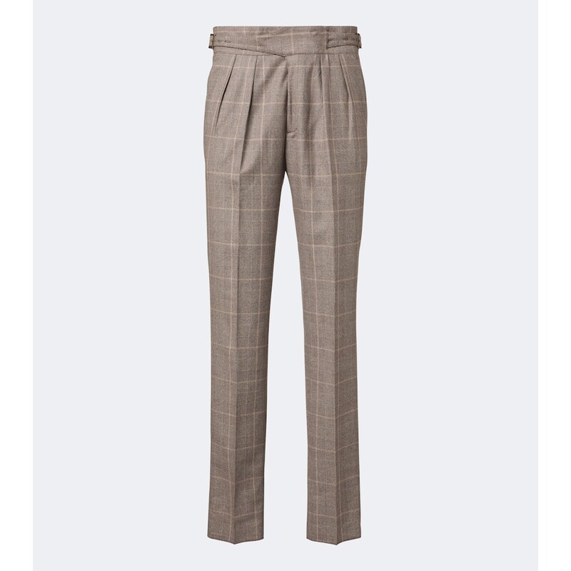 Rubinacci Checked virgin wool straight pants