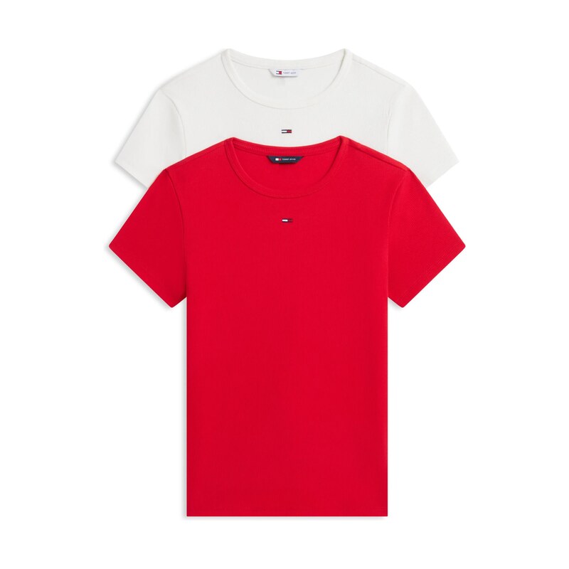 Tommy Jeans Tričko ESSENTIAL režná / červená