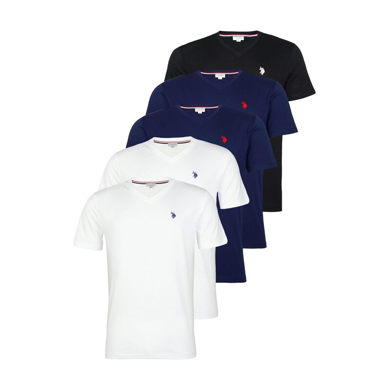 U.S. POLO ASSN. Tričko tmavě modrá / světle červená / černá /