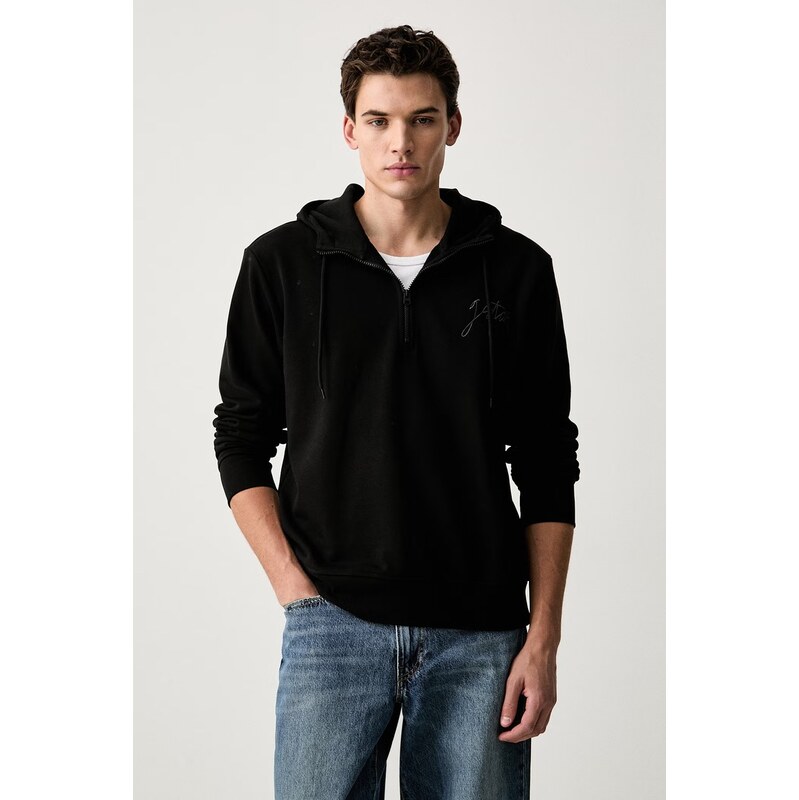G-Star mikina s kapucí pánská s bavlnou Script half zip hdd sw