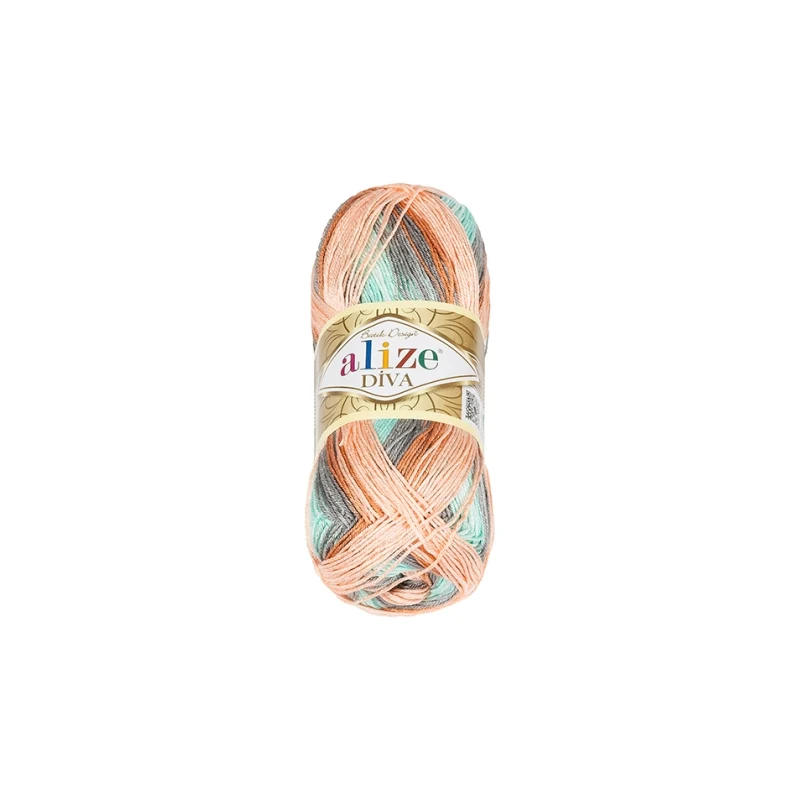 Bellatex Příze DIVA BATIK 100 g, 350 m Oranžová,Šedá