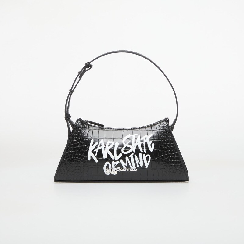Kabelka Karl Lagerfeld Jeans Logo Sm Shoulder Bag Quote Black