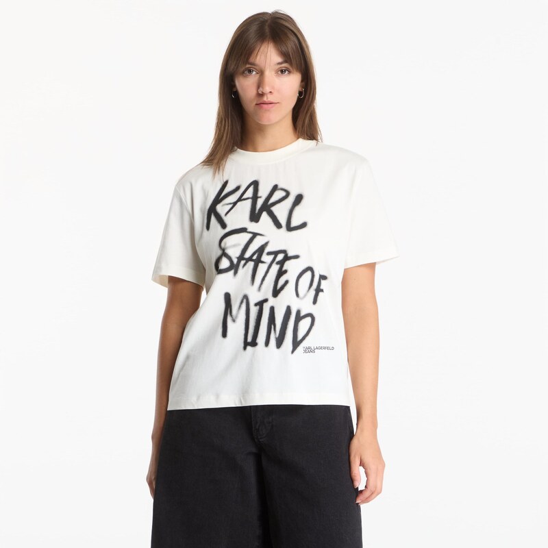 Tričko Karl Lagerfeld Jeans Reg Karlism Tee Egret XS