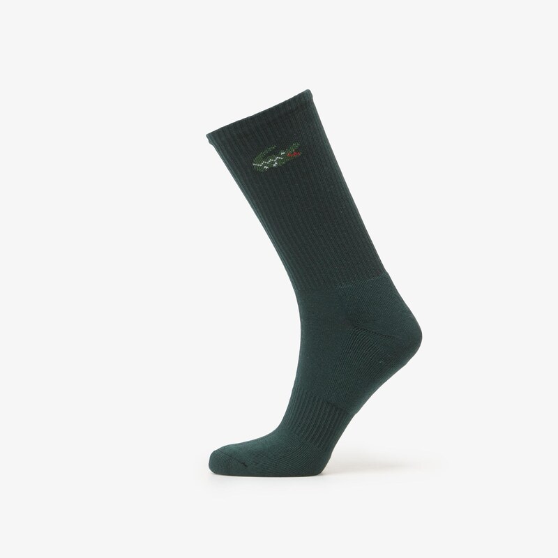 Ponožky Lacoste Crew Sock Black/ Silver Chine-White-Lichen