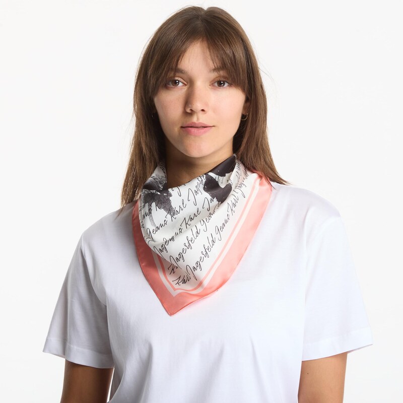 Šála Karl Lagerfeld Jeans Flower Logo Bandana Egret Universal