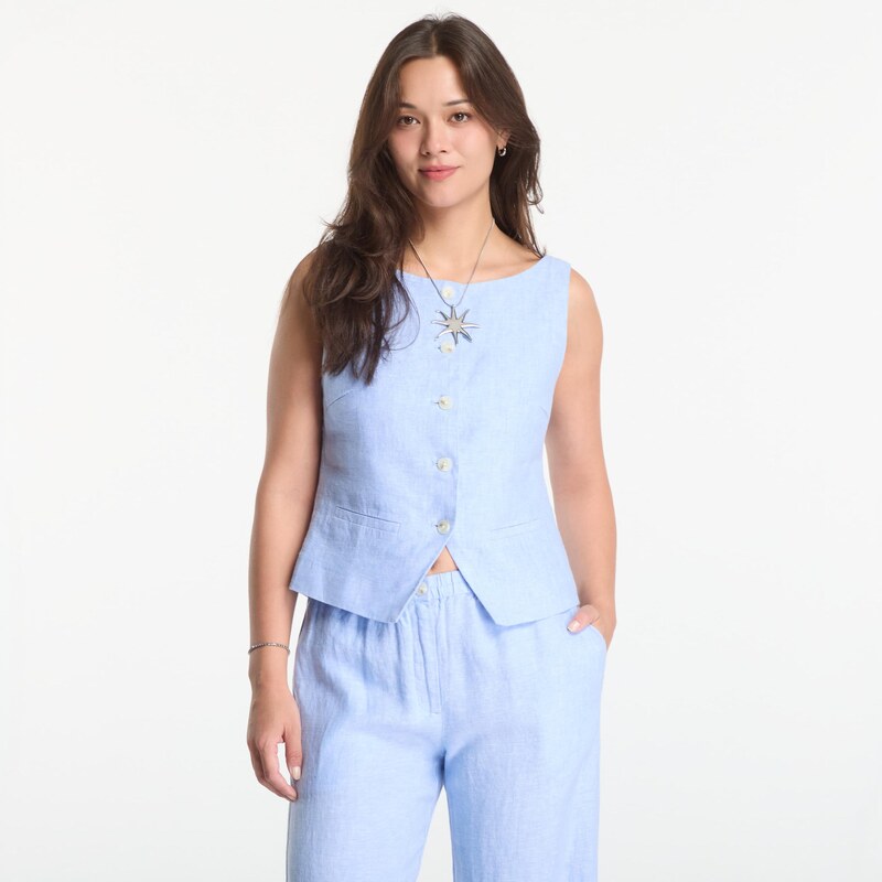 Vesta Samsøe Samsøe Saloves Vest 14329 Bel Air Blue Mel. M