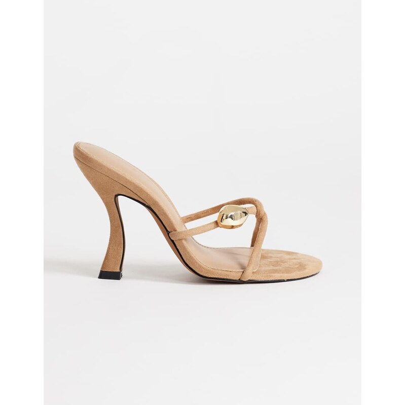 Topshop Olivia strappy high heel sandal with ball detail in