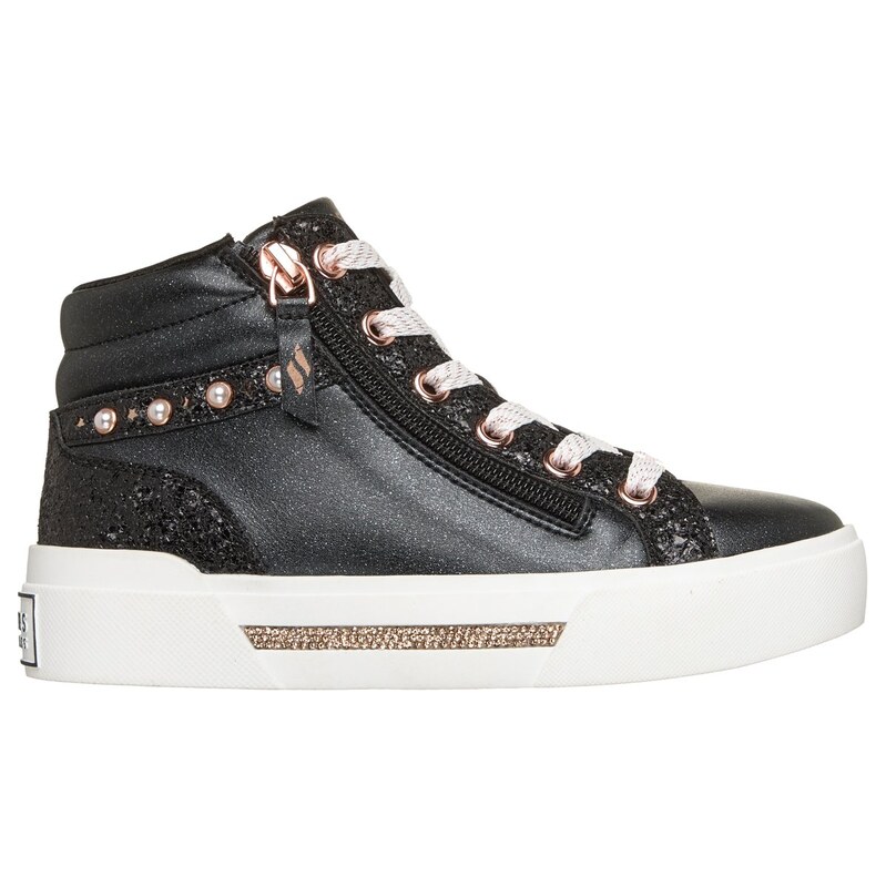 Skechers Dívky Aura LX Teniska v Černá/Růžové Zlato, Velikost 32