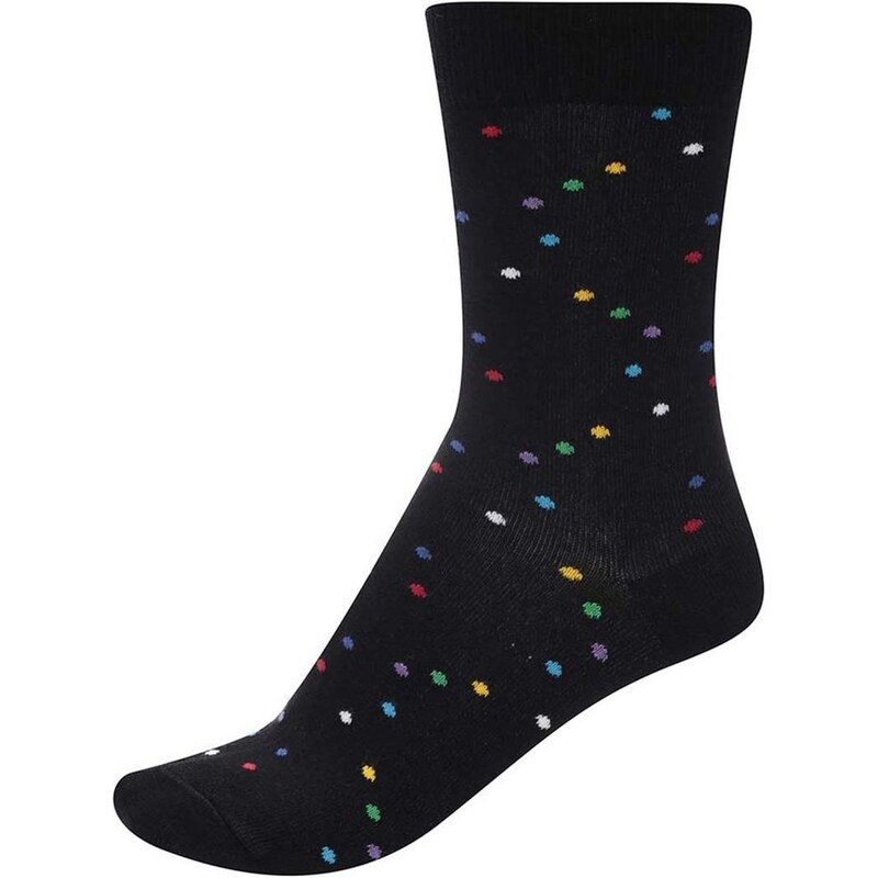 Černé unisex ponožky s barevnými tečkami Ballonet Socks Disco