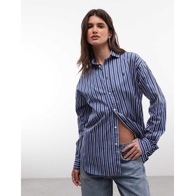 Polo Ralph Lauren relaxed fit striped cotton shirt in blue