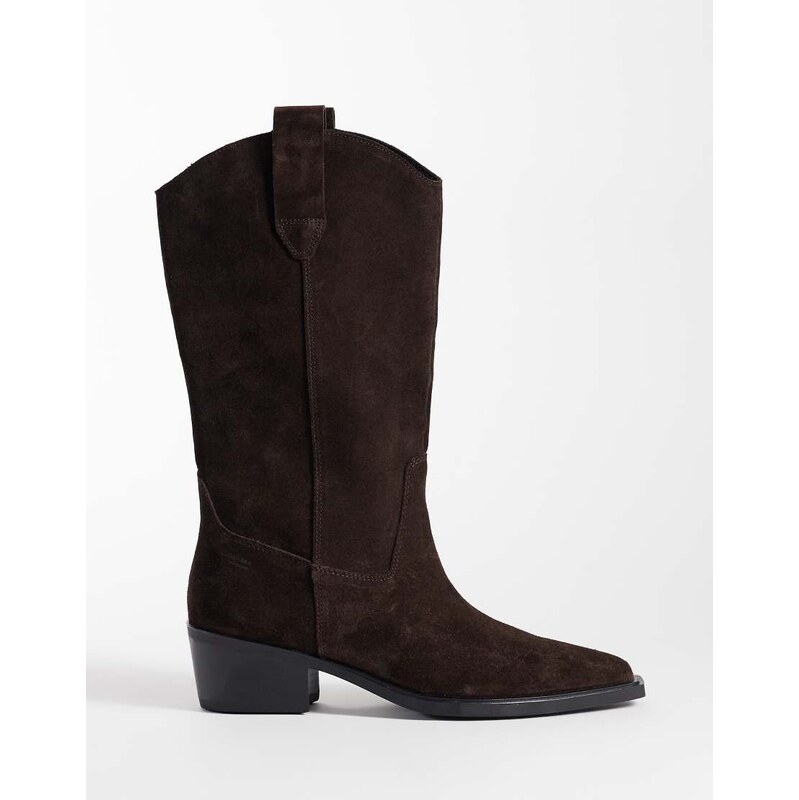 Vagabond Shoemakers Kelsey suede western knee boots in brown