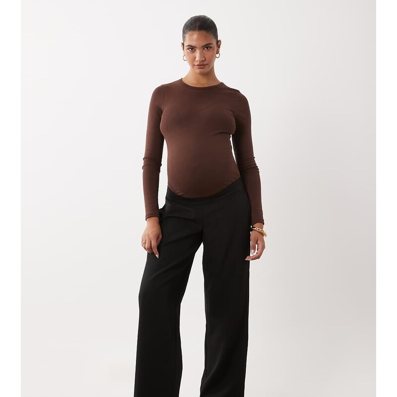 Mama.licious Mamalicious Maternity pull on wide leg trouser in