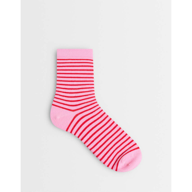 Vero Moda stripe socks in pink with bright pink stripe