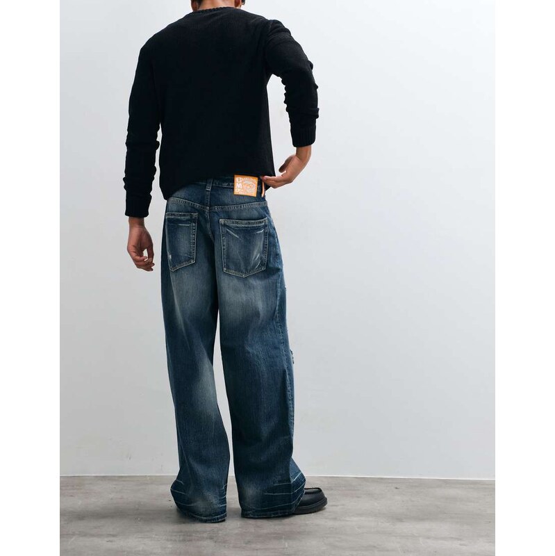 Cheap Monday Looser baggy jeans in streaky blue wash