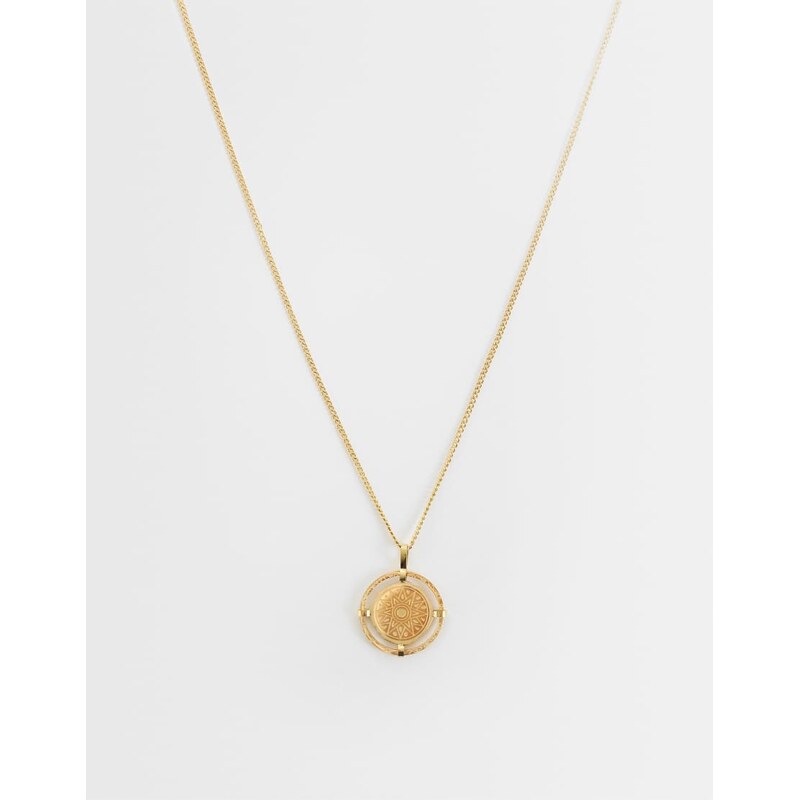 ASOS DESIGN waterproof stainless steel necklace with disc charm