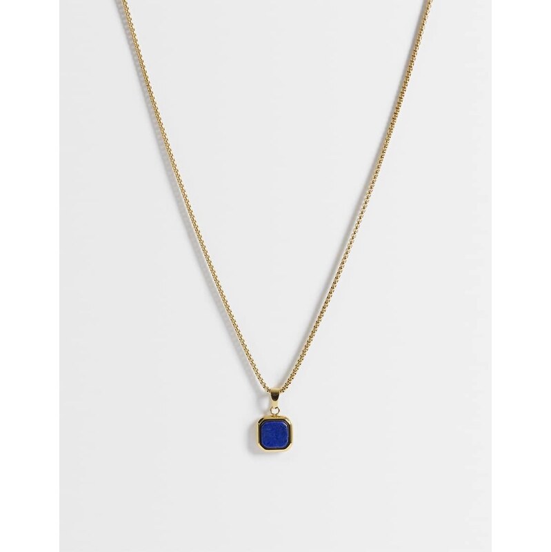 ASOS DESIGN waterproof stainless steel necklace with square