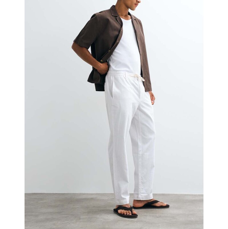 Mango straight trouser in off white