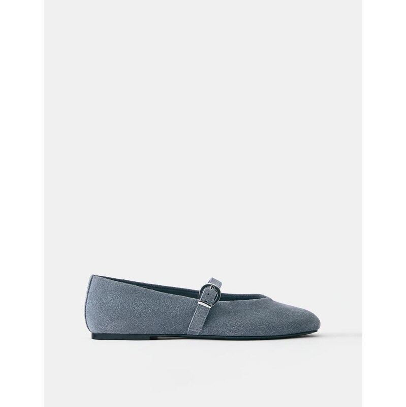 Pull&Bear Leather ballerinas in blue