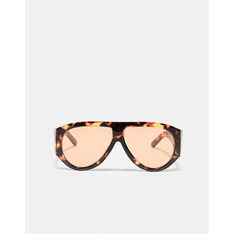 Stradivarius Tortoiseshell-effect sunglasses in orange