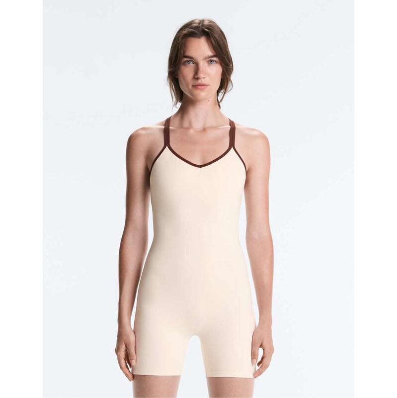 OYSHO Comfortlux short jumpsuit with contrast double straps in