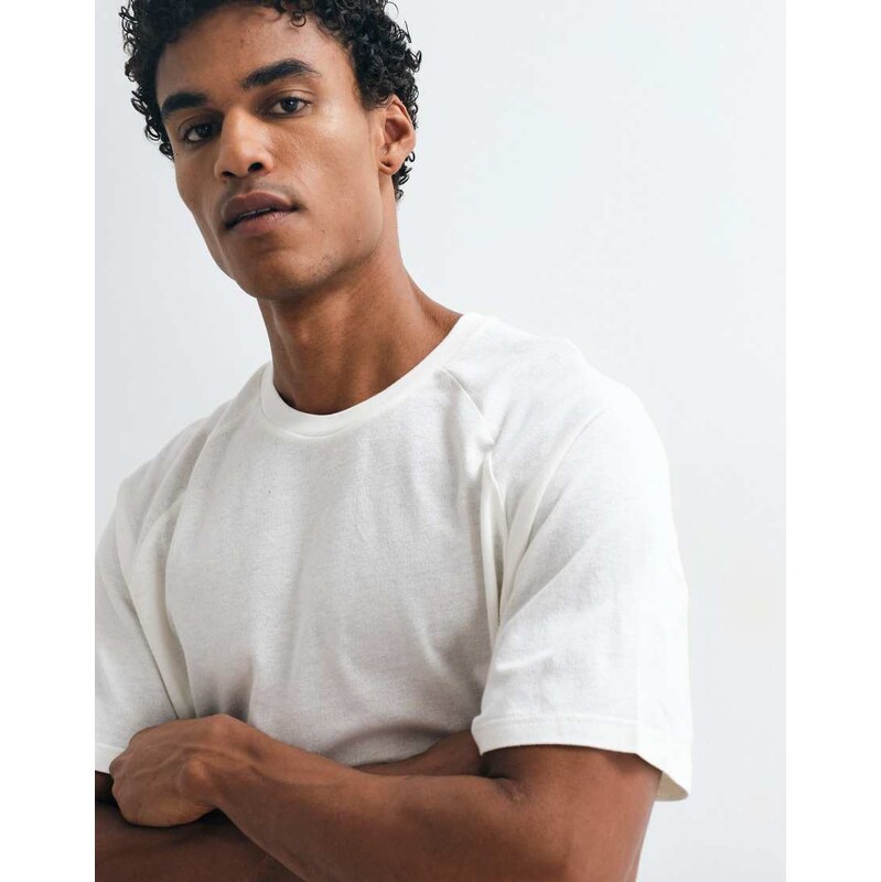 Mango relaxed t-shirt in off white
