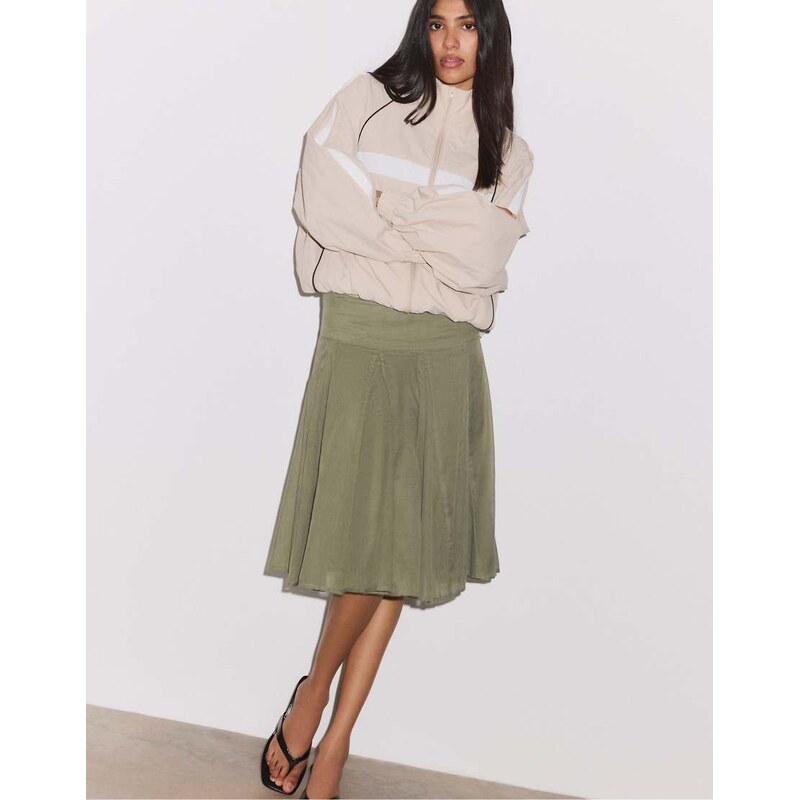 Stradivarius Technical jacket in stone-White