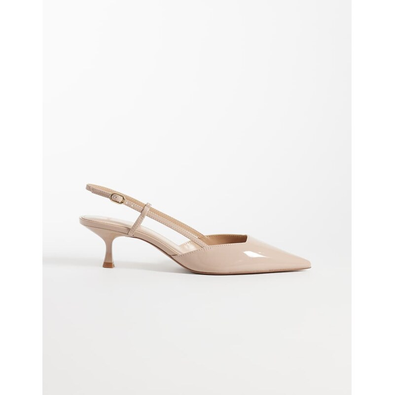 Mango heeled slingback court shoe in beige-Neutral
