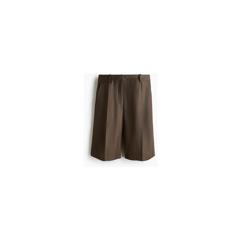 H&M - Elegantní bermudy - Tmavá Hnědošedá