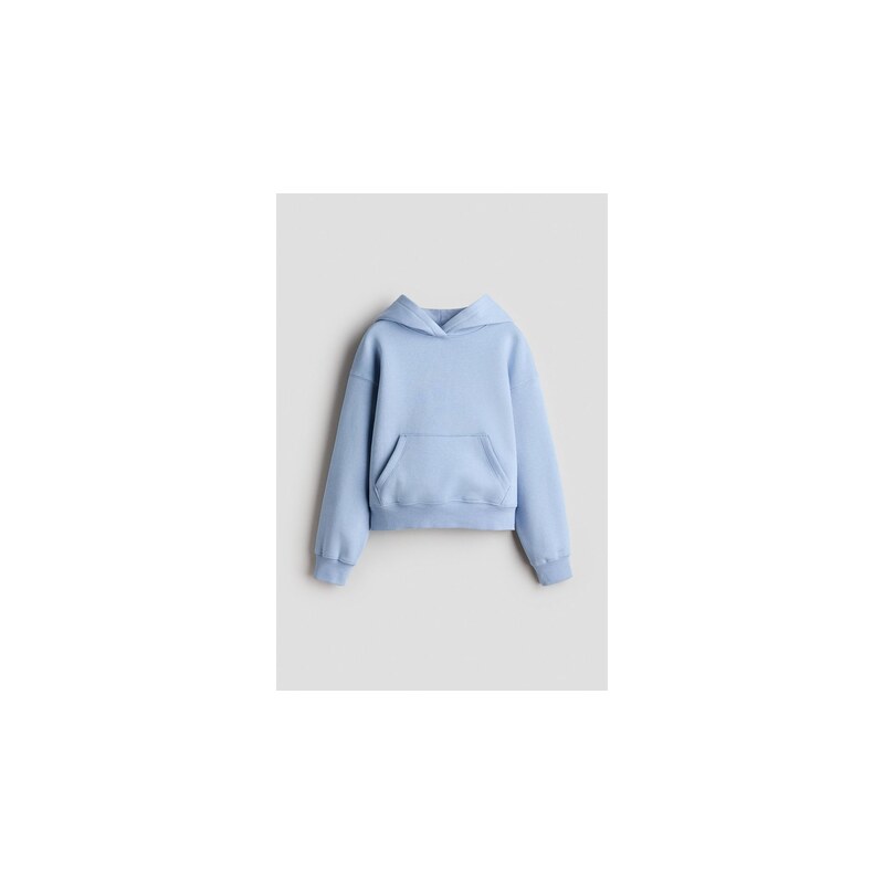 H&M - Mikinas kapucí a česaným rubem - Tlumená Modrá