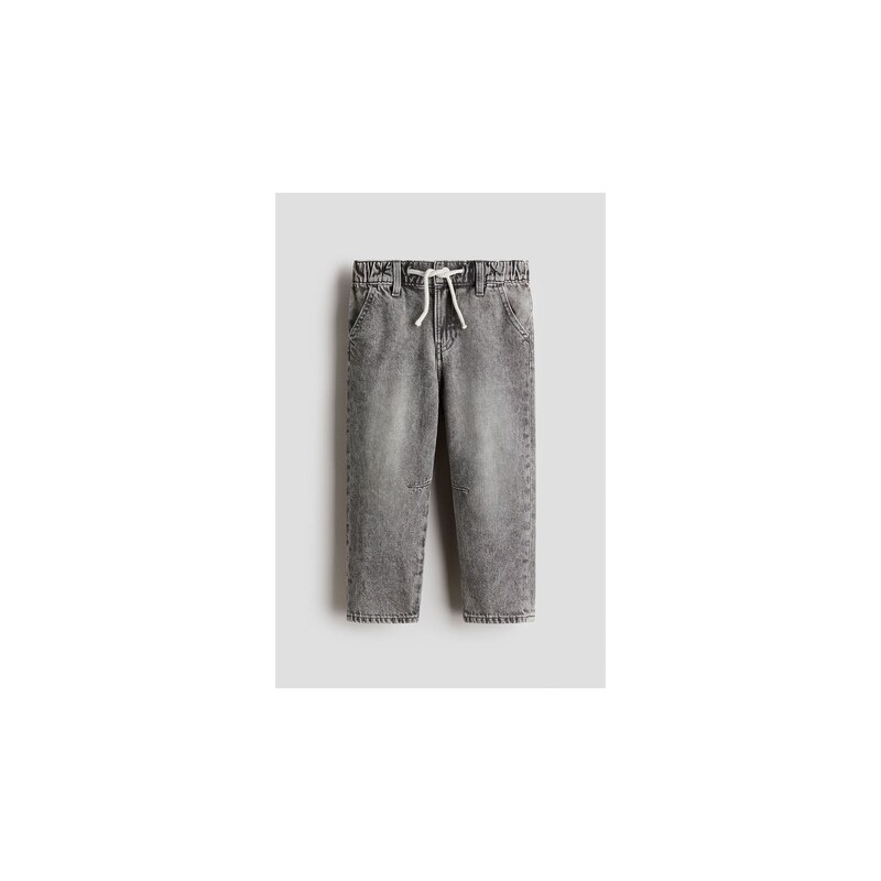 H&M - Kalhoty jogger z bavlněného denimu - Šedý Denim
