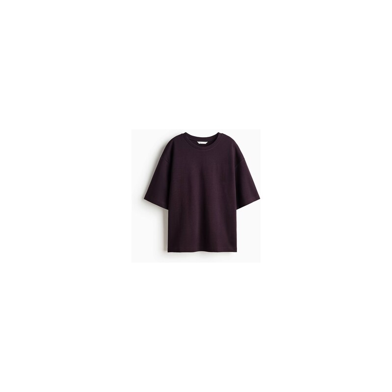 H&M - Tričkos interlockem - Tmavě Fialová