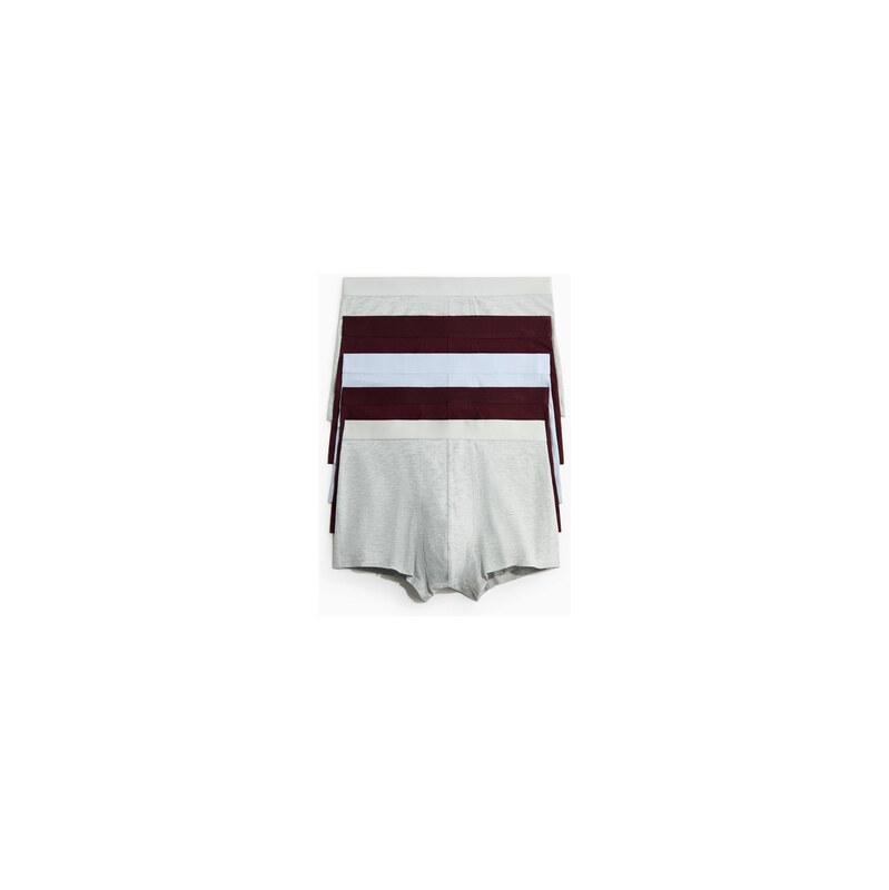 H&M - Krátké trenýrkys Lycrou 5 kusů - Vínová/Bleděmodrá