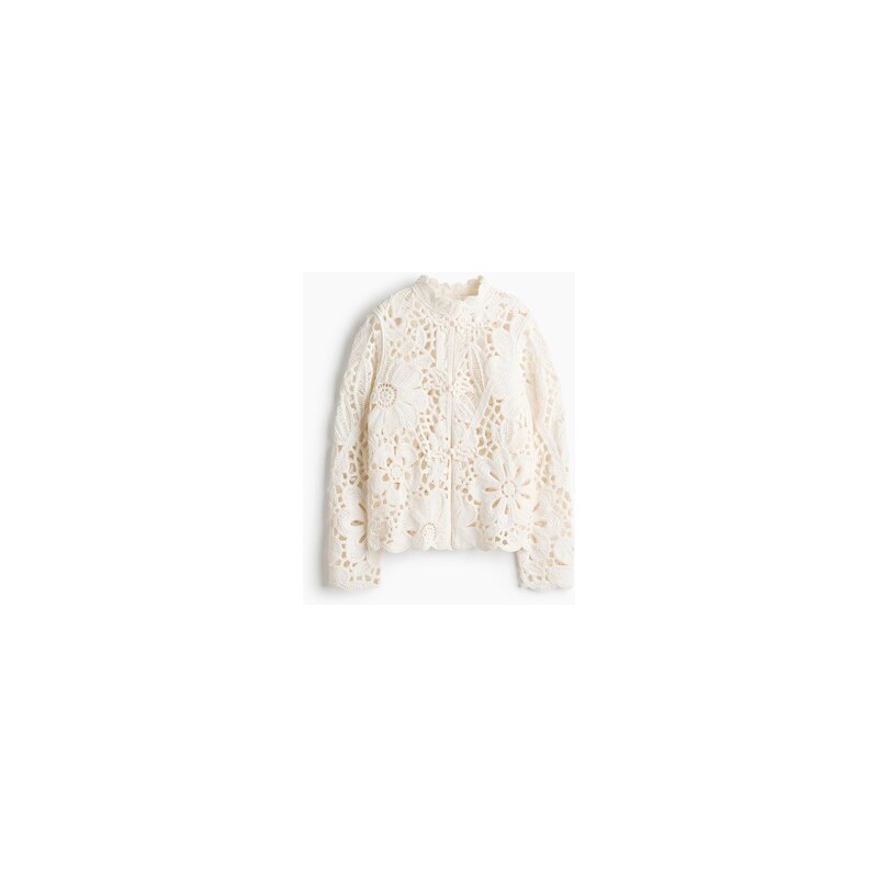 H&M - Kardigans efektem háčkování - Slonovinová