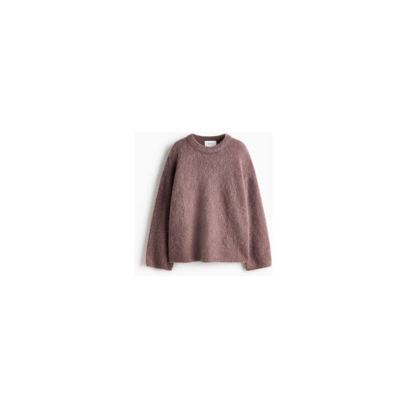 H&M - Oversized svetr z mohérové směsi - Tlumená Fialová