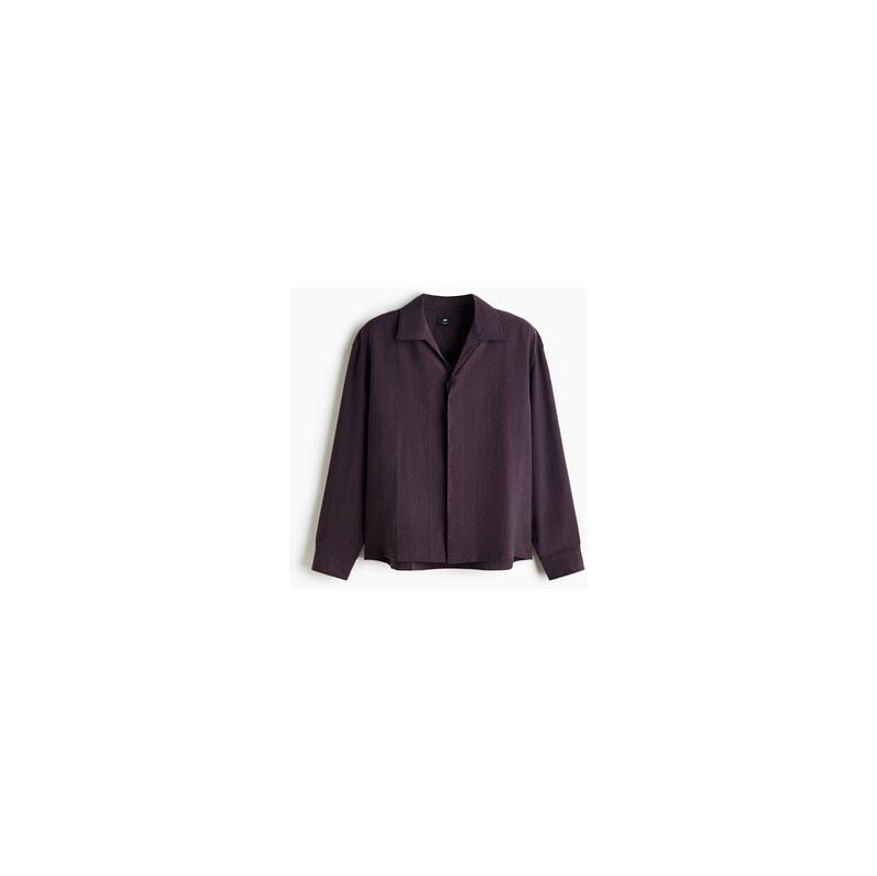 H&M - Košiles dlouhým rukávem a rozhalenkou Relaxed Fit - Tmavě