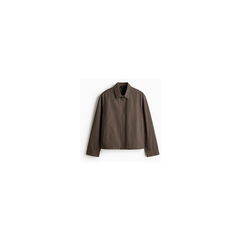 H&M - Svrchní košile - Tmavě Hnědá/Kostka
