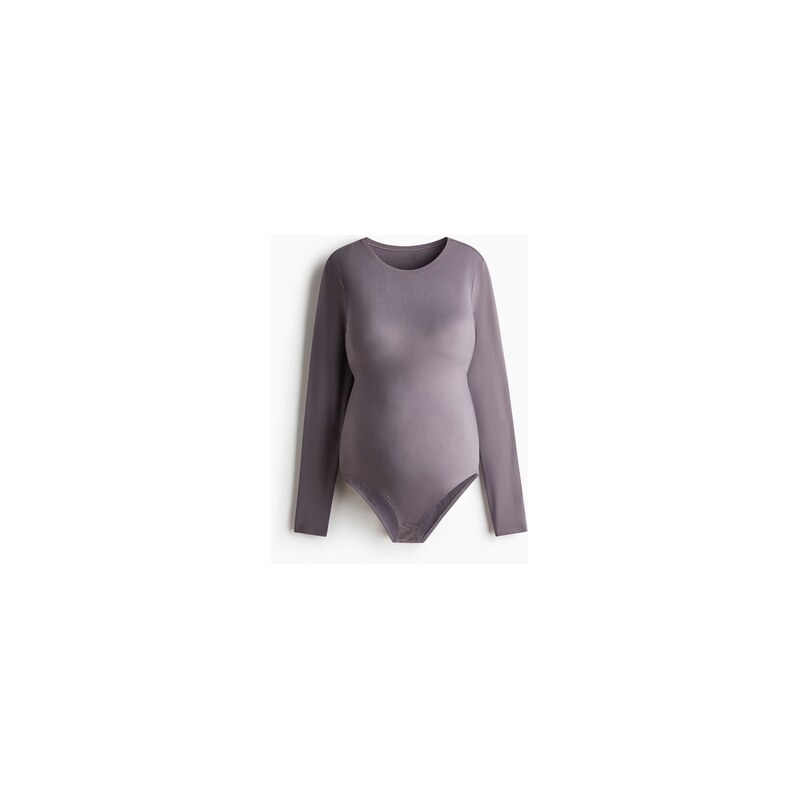 H&M - MAMA Bodys dlouhým rukávem - Tlumená Fialová