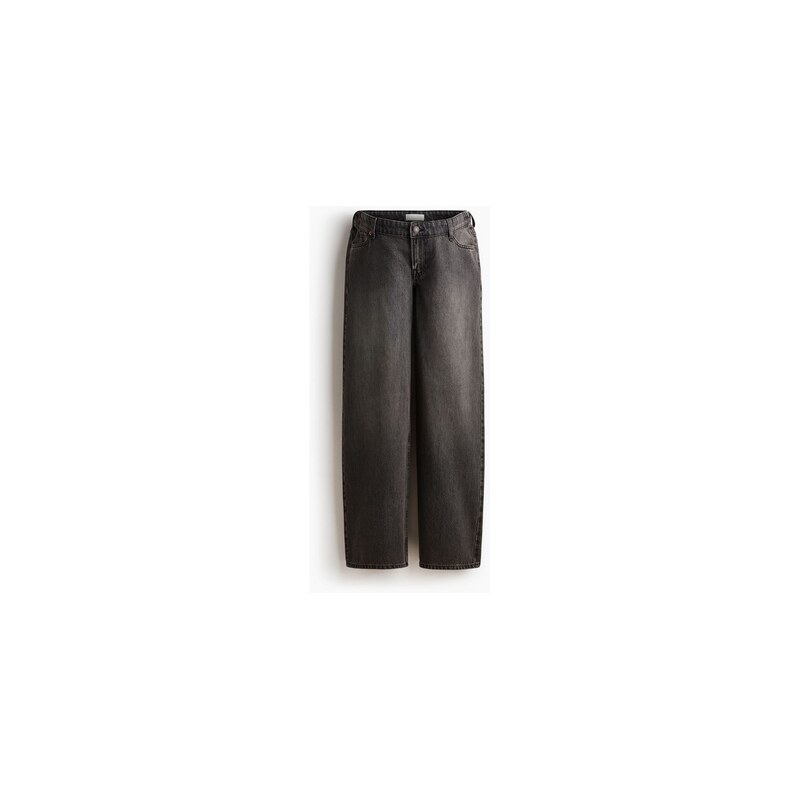 H&M - MAMA Baggy Wide Low Waist Jeans - Tmavě Šedý Denim