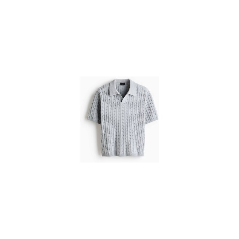 H&M - Top z copánkového úpletus límečkem Relaxed Fit - Tlumená