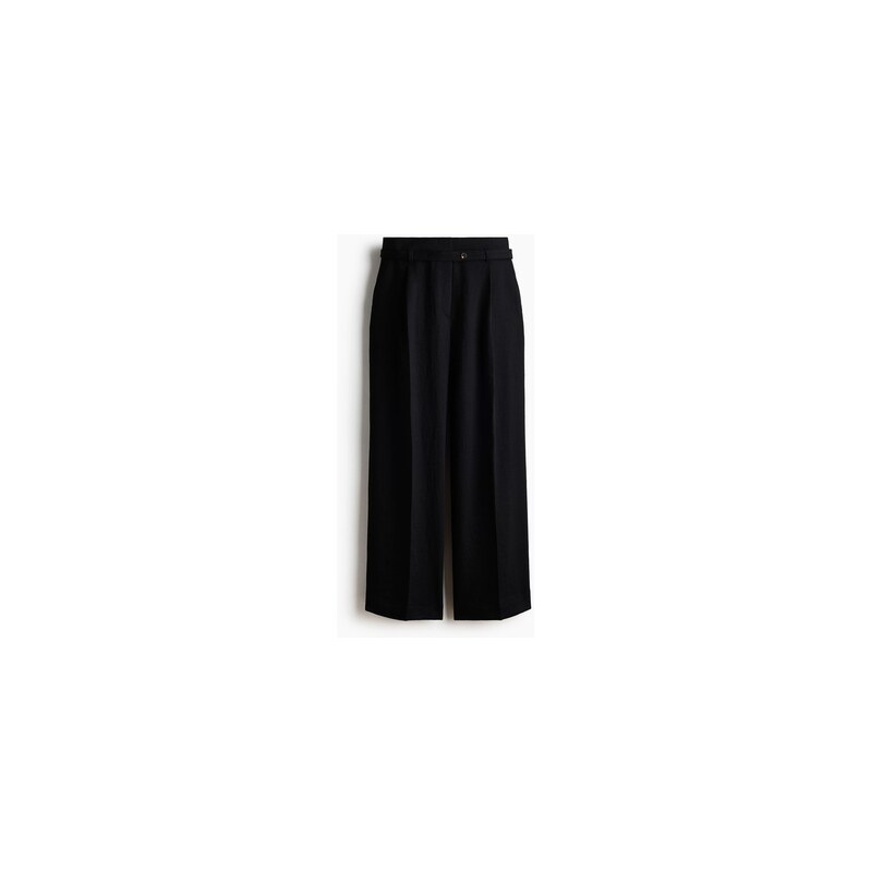 H&M - Široké kalhotys páskem - Černá