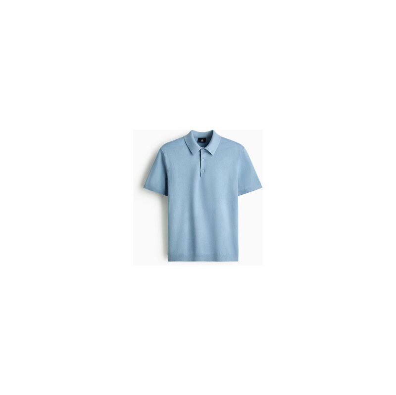 H&M - Tops límečkem Regular Fit - Tlumená Bleděmodrá