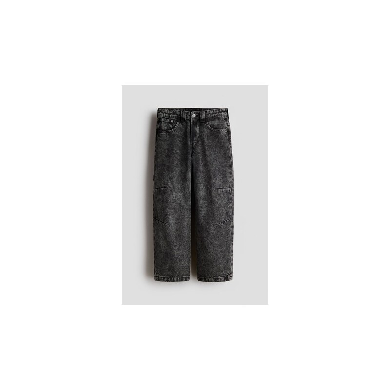 H&M - Baggy Fit Carpenter jeans - Sepraný Šedý Denim