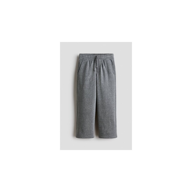 H&M - Široké kalhoty joggers česaným rubem - Šedý Melír