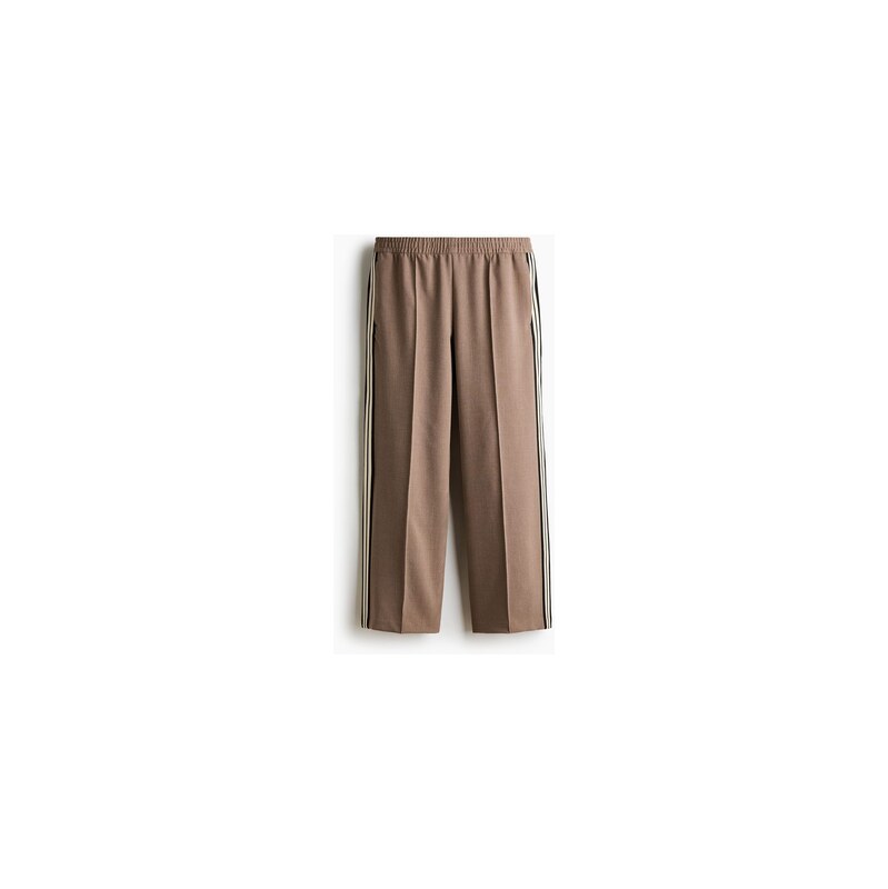 H&M - Kalhoty Relaxed Fit - Světle Hnědá/Proužky