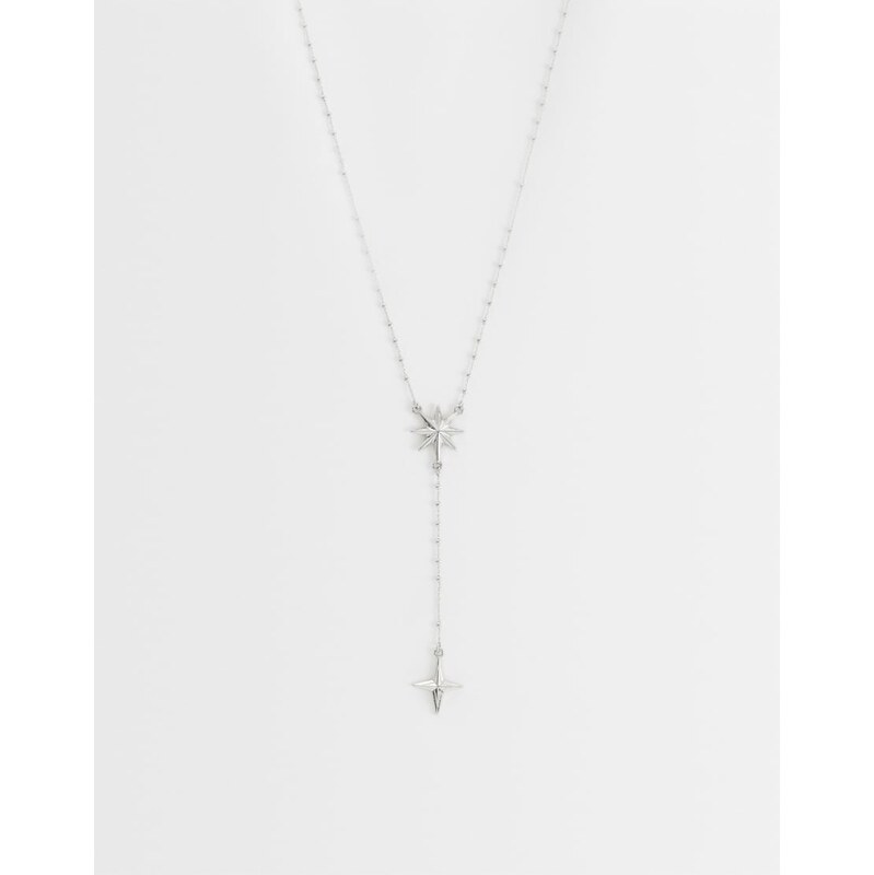 Reclaimed Vintage star rosary chain-Silver