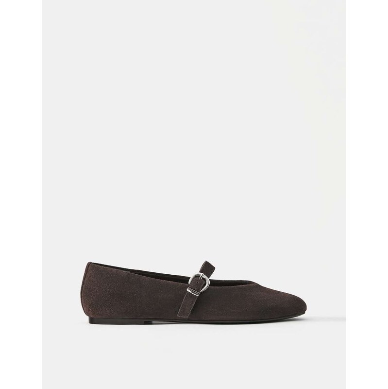 Pull&Bear Leather ballerinas in brown