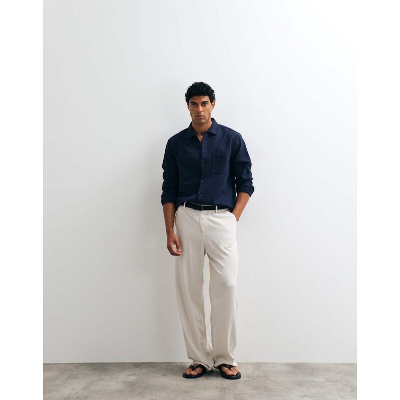 ASOS DESIGN quilted overshirt in navy